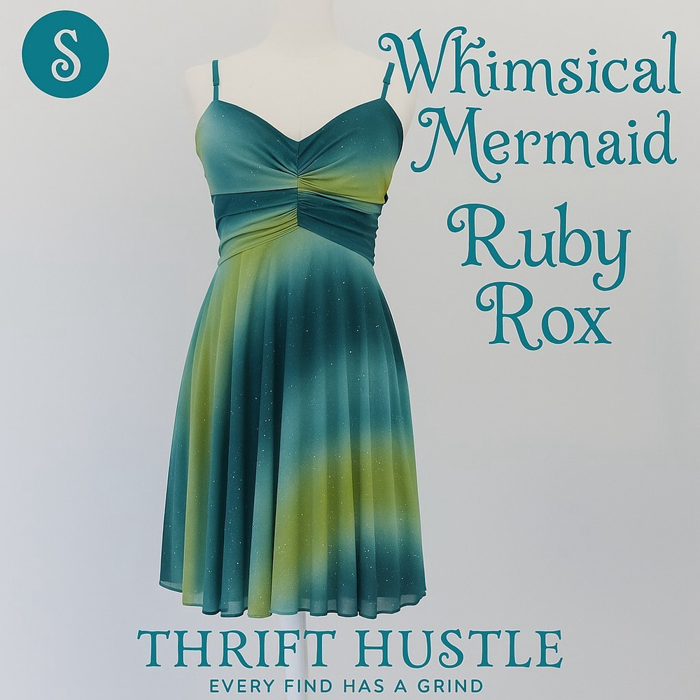 Green Ombre Spaghetti Strap Dress - Picture 2 of 10